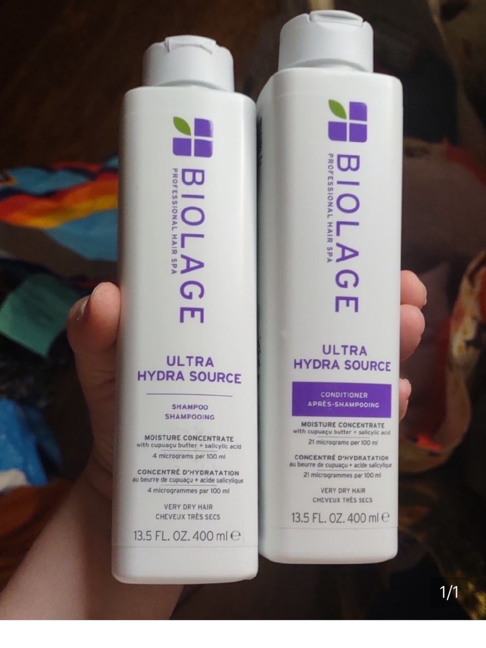 Biolage Ultra Hydra Source Shampoo & Conditioner - White with Purple Accents